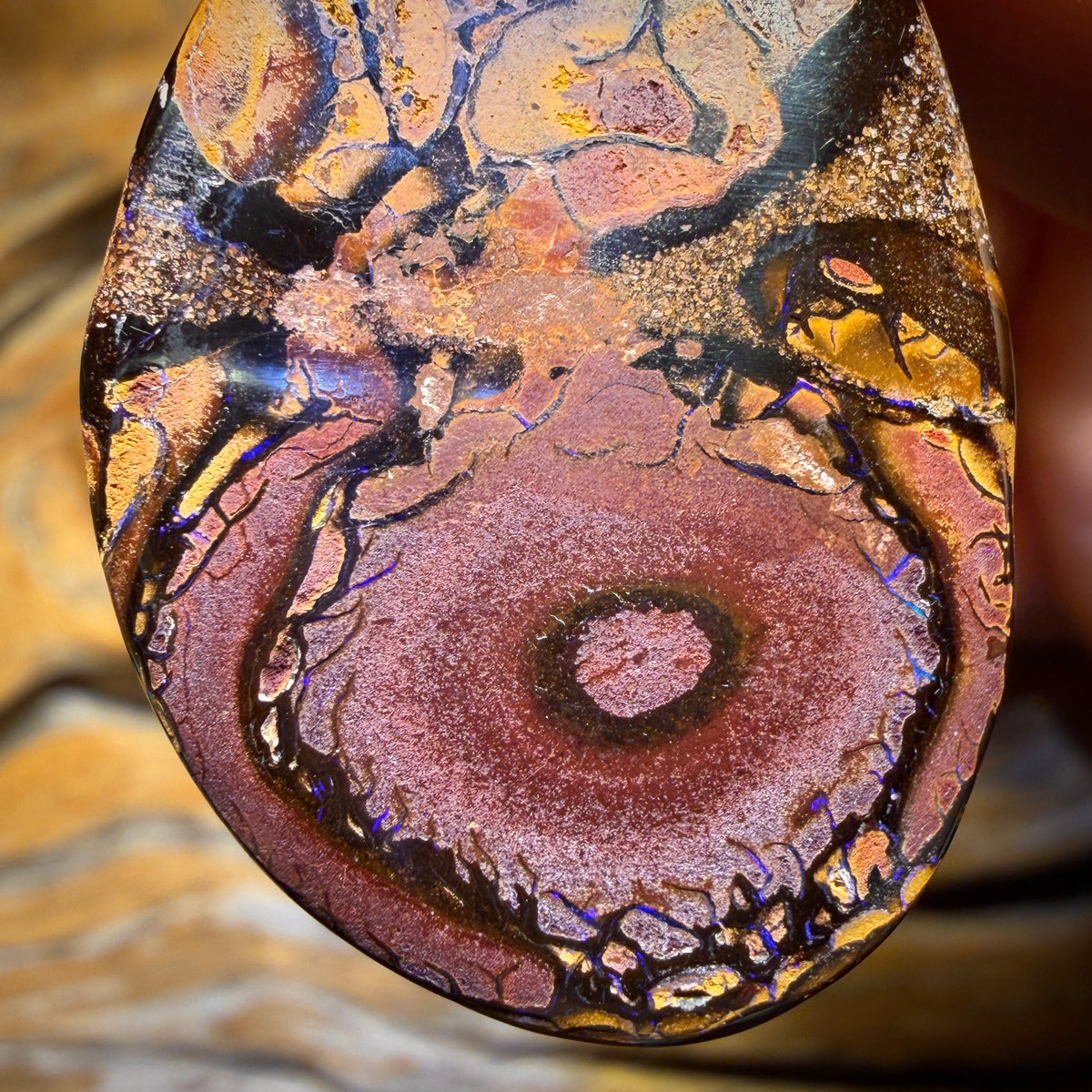 36 x 25mm - Drilled Tribal Queensland Boulder Opal Necklace