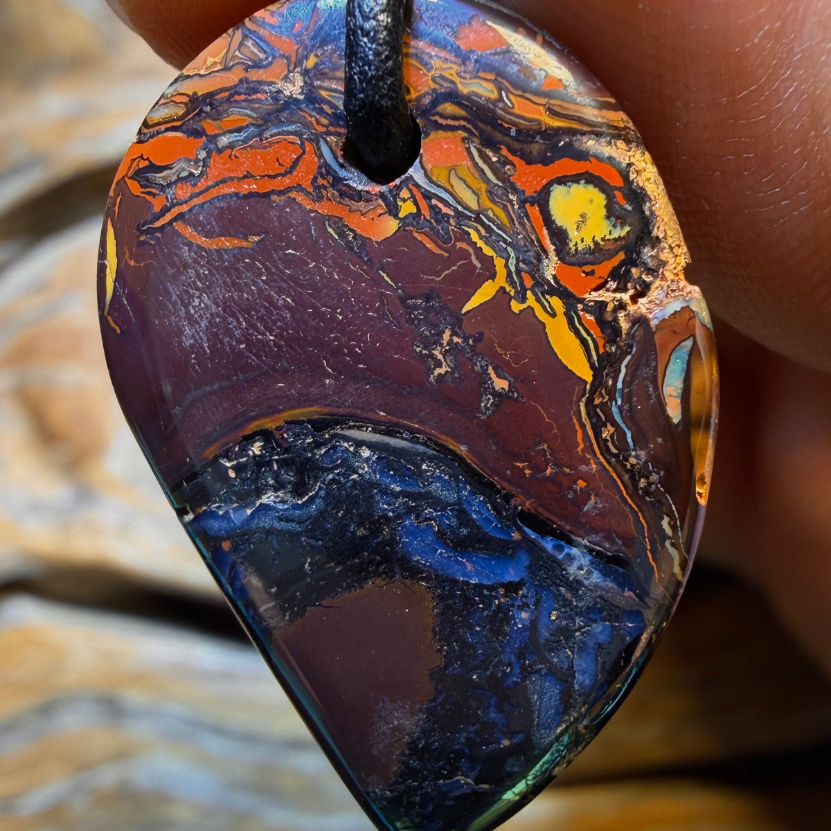 29 x 20mm - “OutaSpace”Drilled Tribal Queensland Boulder Opal Necklace