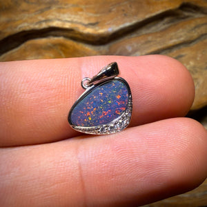 Sterling Silver - Queensland Boulder Opal Doublet Pendant