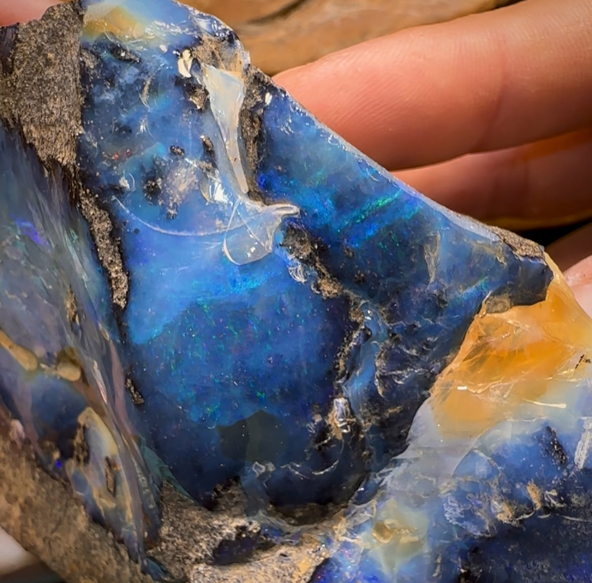 747.5g - Large Queensland Boulder Seam Opal Rough Specimen