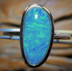Sterling Silver - Queensland Boulder Opal Doublet Ring