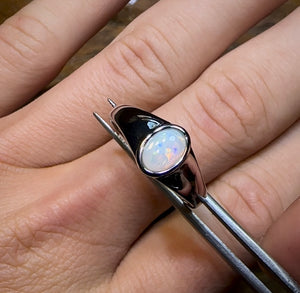 St. Silver - Classic South Australian Crystal Opal Ring - Opal Whisperers