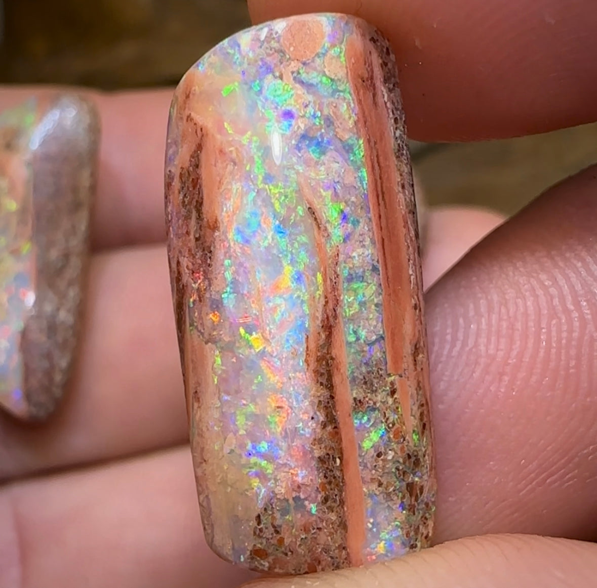 34.6cts - Australian Boulder Pipe Opal Parcel. Heritage Collection Red Fire - Opal Whisperers