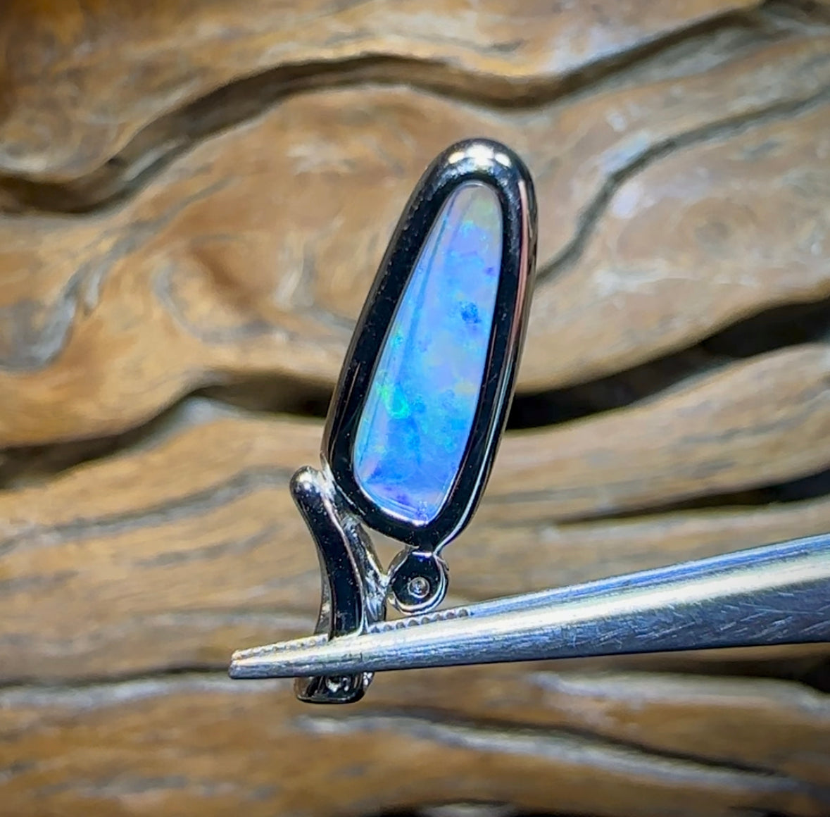 Sterling Silver - Solid South Australian Crystal Opal Pendant - Opal Whisperers