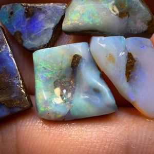30.9cts - 5x Australian Boulder Seam Opal Rubs Parcel