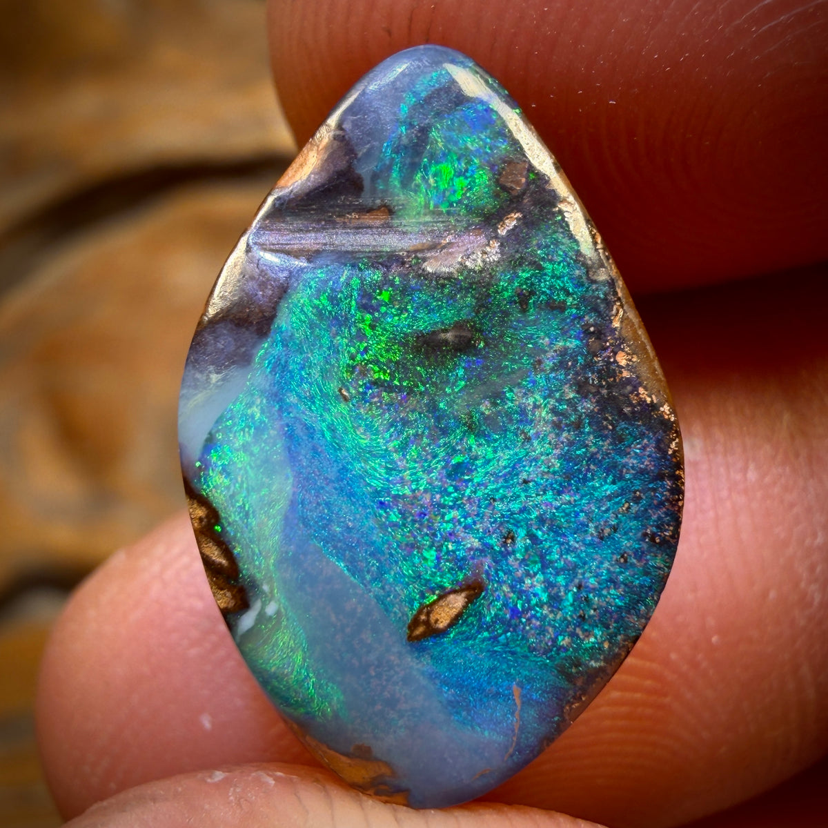 18 x 11mm - Drilled Queensland Boulder Opal