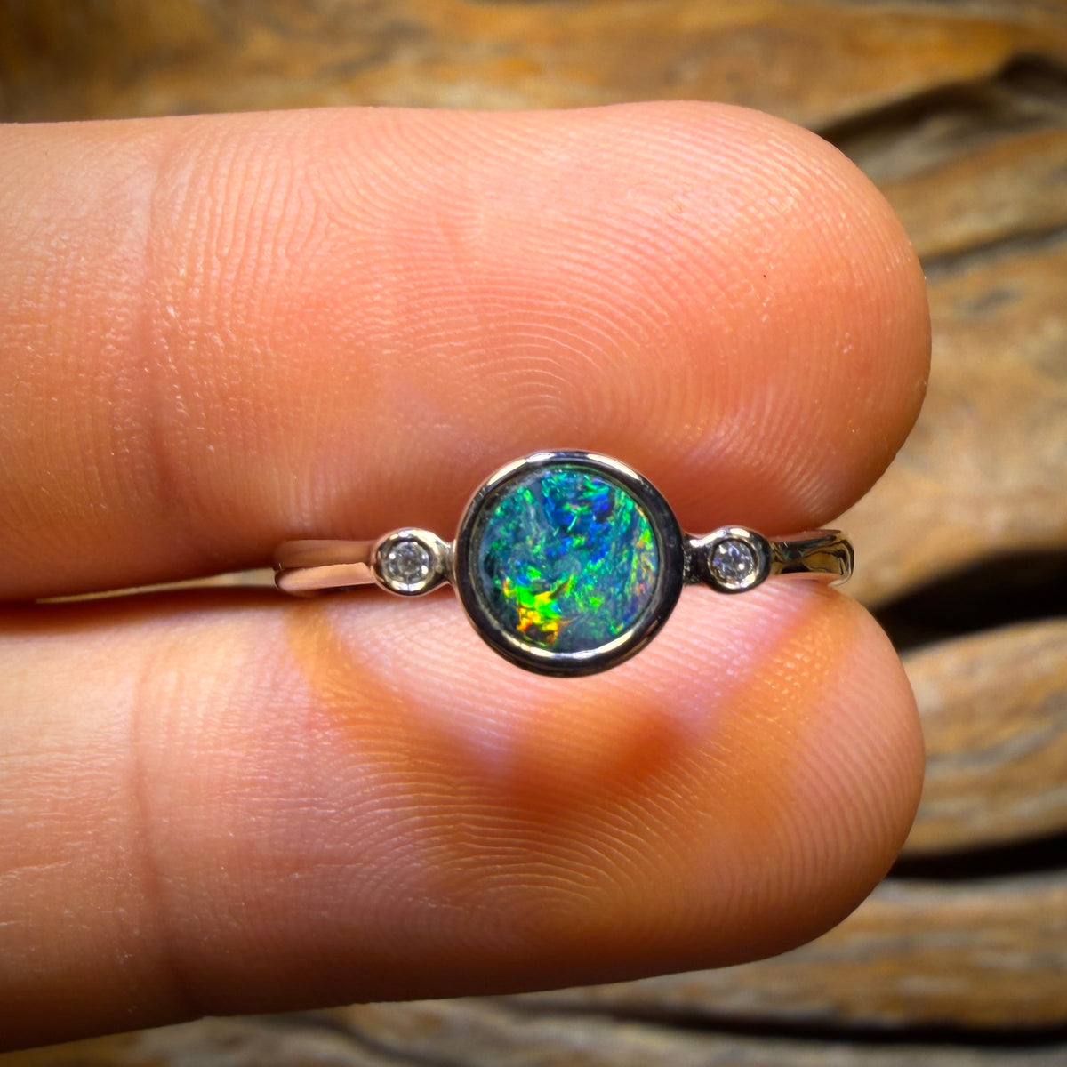 🔨 AUCTION 🔨 Sterling Silver - Queensland Boulder Opal Doublet Ring