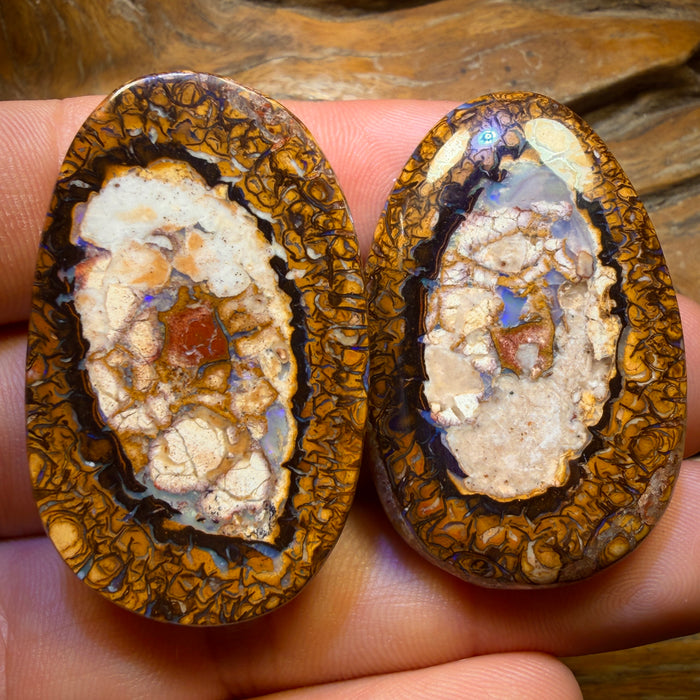 192cts - Yowah Nut Tribal / Crystal Centre Opal Pair. Double Sided