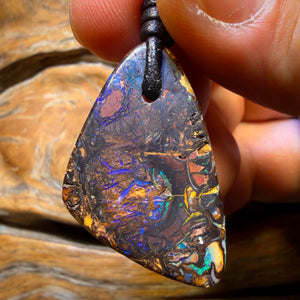 Roadshow Card! 33 x 20mm - Drilled Tribal Queensland Boulder Opal Necklace
