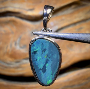 Sterling Silver - Queensland Boulder Opal Doublet Pendant