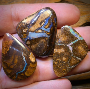 99.7cts - 3x Mixed Australian Boulder Opal’s. Wholesale Dealers Parcel