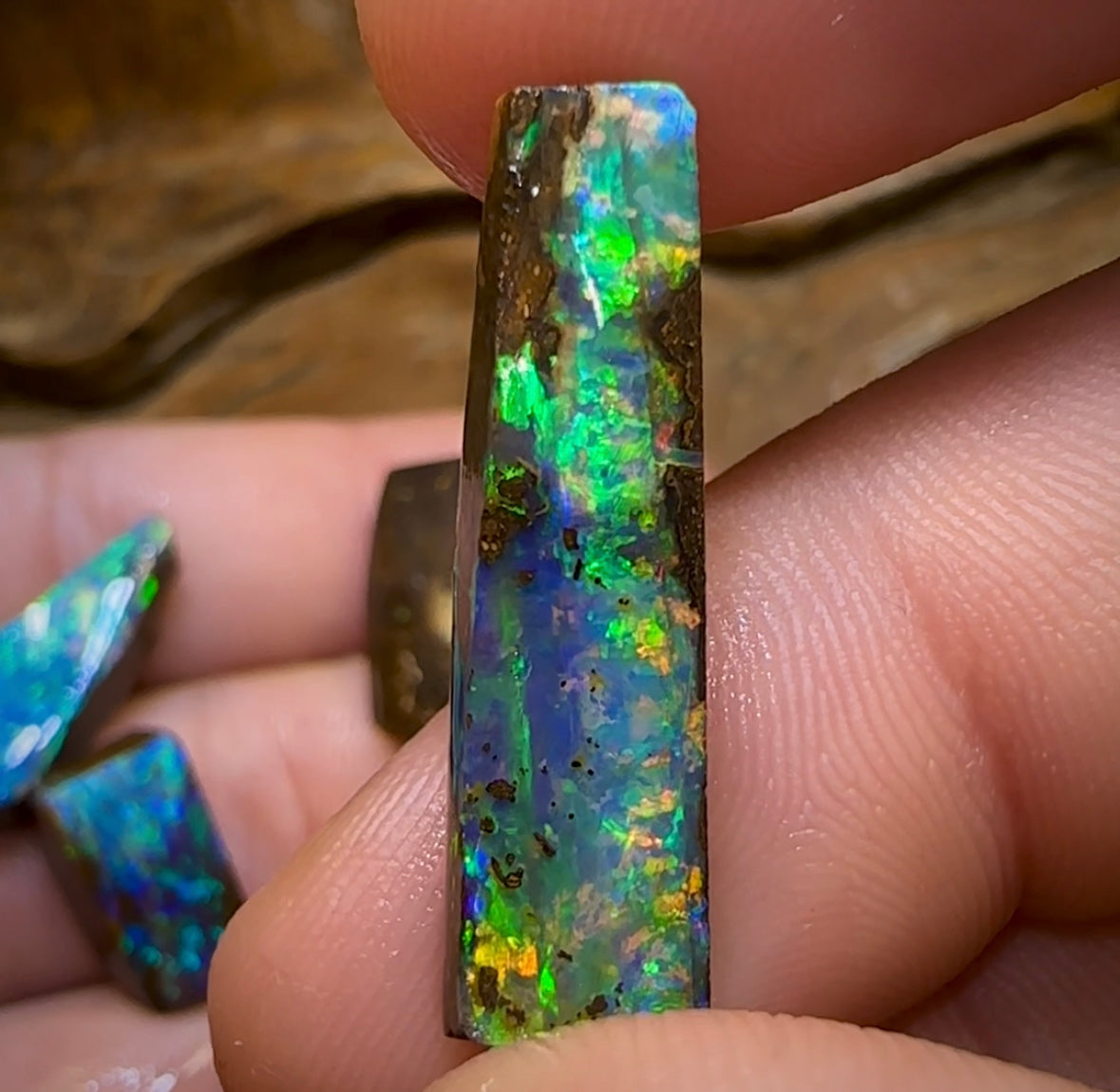 (Template) 69cts - 6x Australian Boulder Opal Rubs. TOP QUALITY - Opal Whisperers