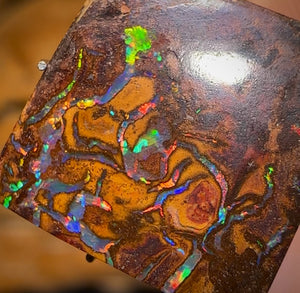 8.3cts - Tribal Australian Boulder Opal from Koroit With Red Fire