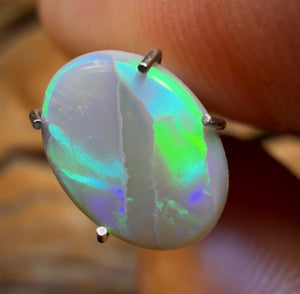 1.2cts - Lightning Ridge Solid Dark Opal Harlequin Type Rolling Flag Stone