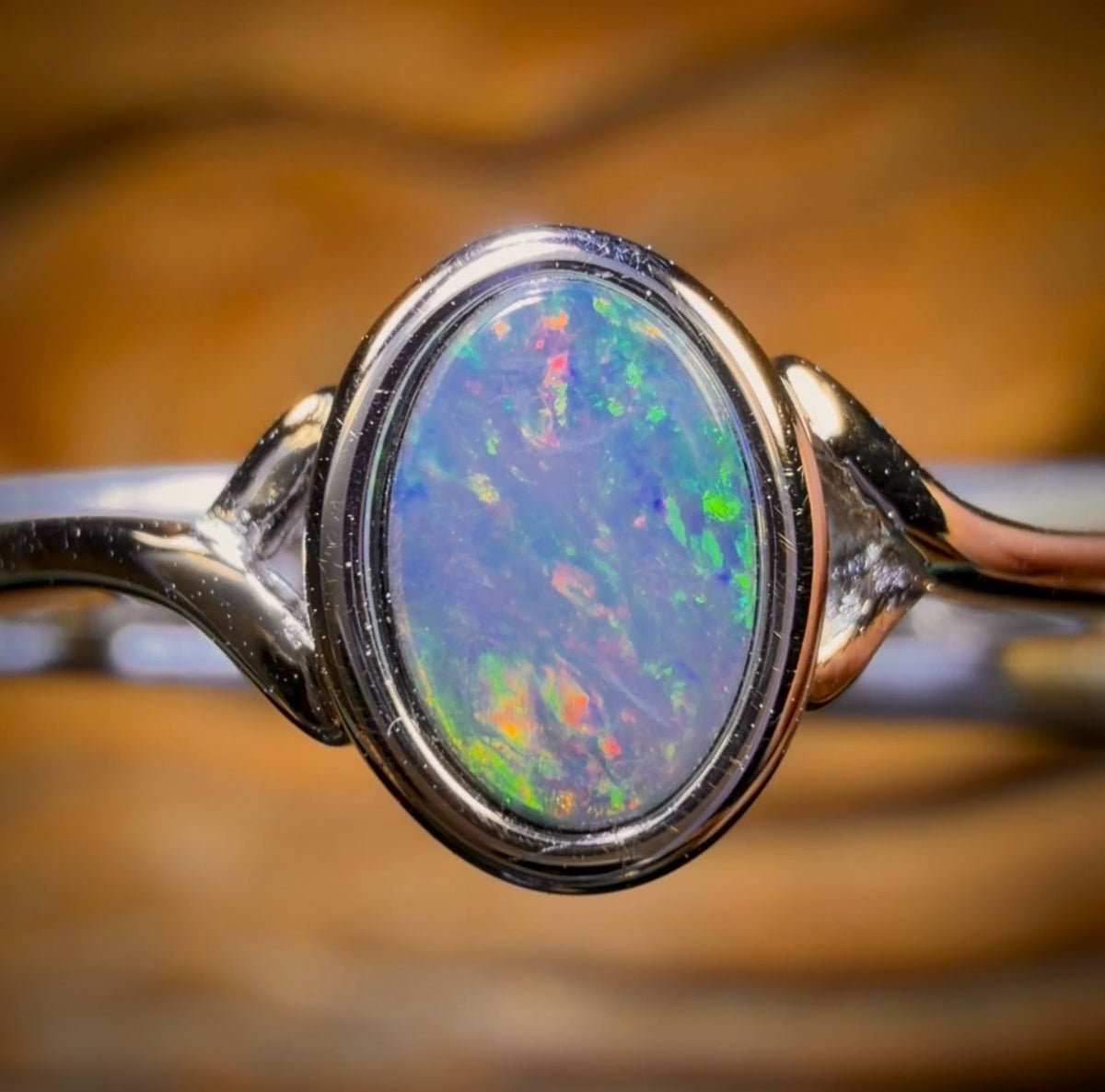 Sterling Silver - Queensland Boulder Opal Doublet Ring