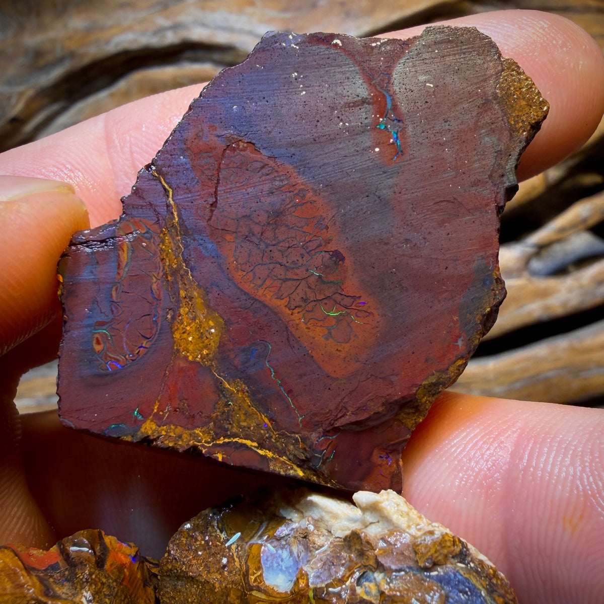 Art Card Bargain! 415cts - 3x Yowah Nut Top Tribal Opal Rough Parcel. Australian Boulder Opal