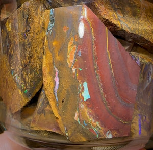 138.2grms - Australian Boulder Opal Rough Jar