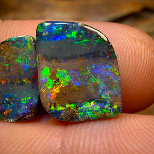 7.4cts - Top Australian Boulder Seam Opal Pair