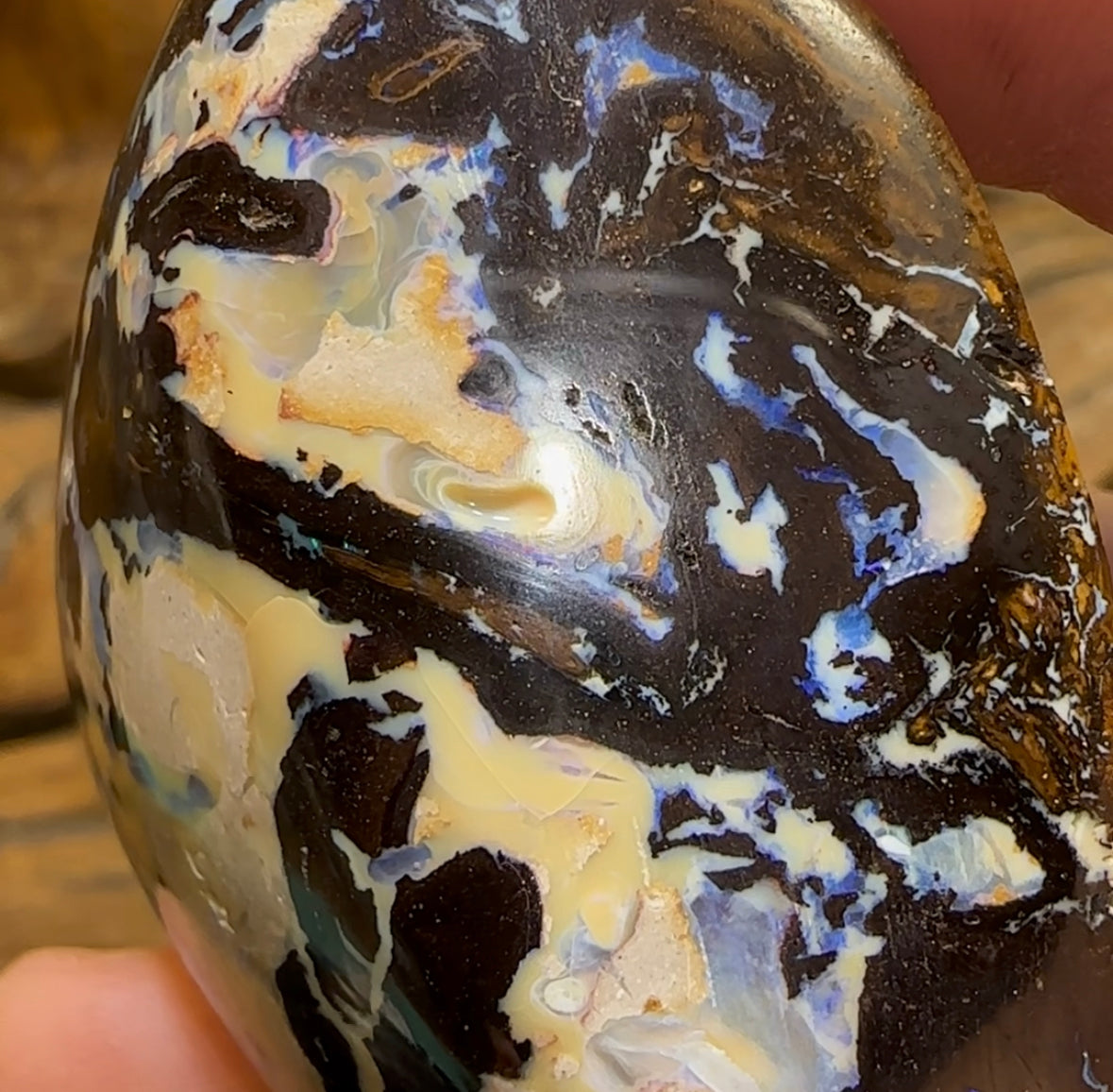 337cts - Australian Boulder Opal White Tribal Specimen Polished - Opal Whisperers