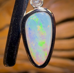 Sterling Silver - Solid South Australian Crystal Opal Pendant