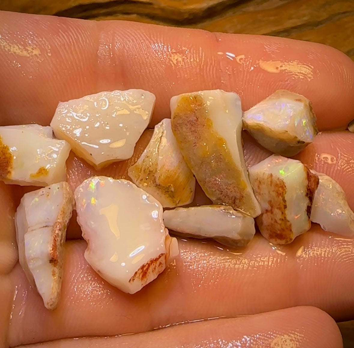 50.6cts - 10x South Australian Rare Mintabie Opal Rough Parcel