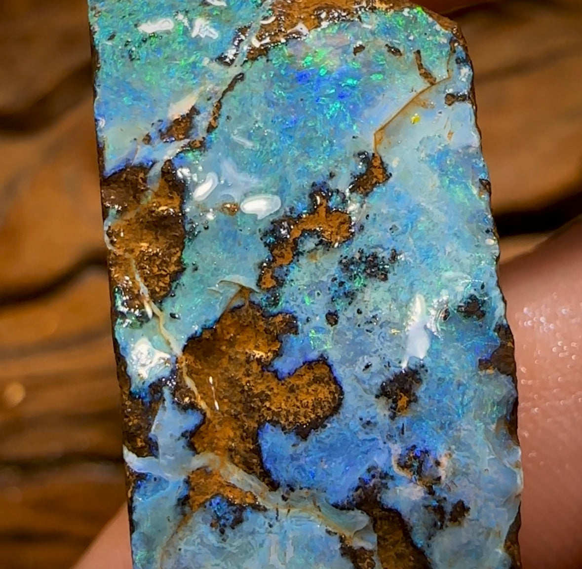 95cts - Australian Boulder Opal Rough Preform. Natural Split - Opal Whisperers