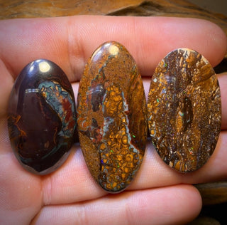 🔒 138,7 Karat – 3x australische Tribal-Boulder-Opale. Großhandelspaket