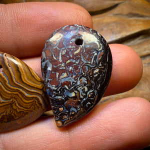 76.8cts - 3x Drilled Tribal Queensland Boulder Opals. BARGAIN Wholesale Parcel