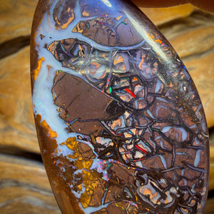OpalFest 70% Off Banger WildCard! 119.9cts - Large Tribal Yowah Nut Opal. Australian Boulder Opal With Red