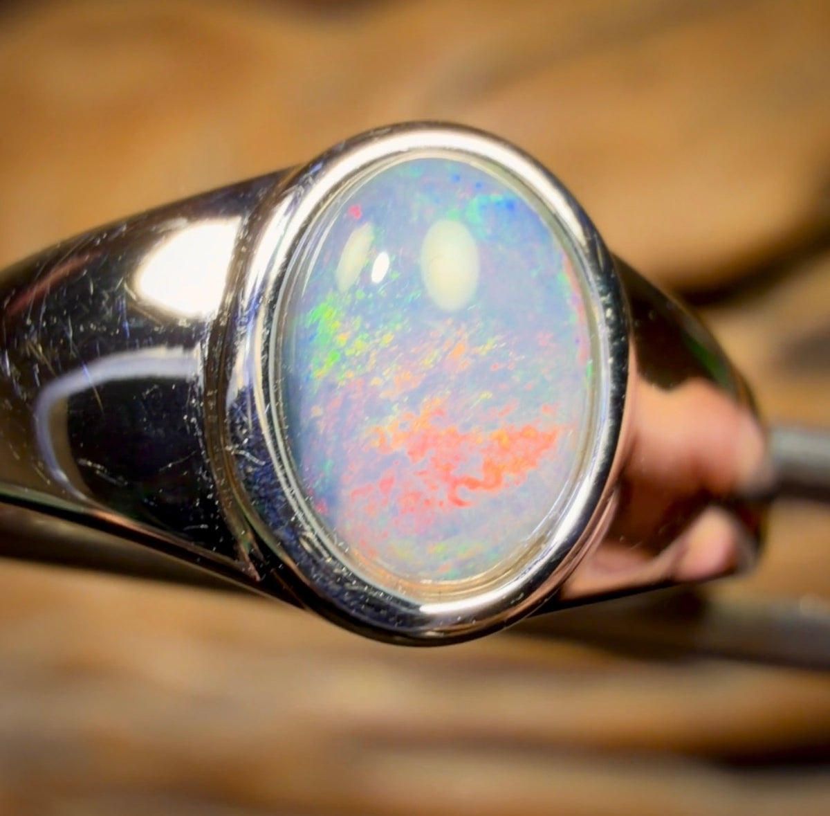 Sterling Silver - South Australian Crystal Opal Ring