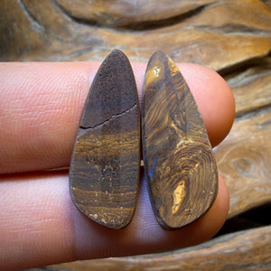 Dad and Mum Wildcard! 14.8cts - Australian Boulder Opal Doublet Pair
