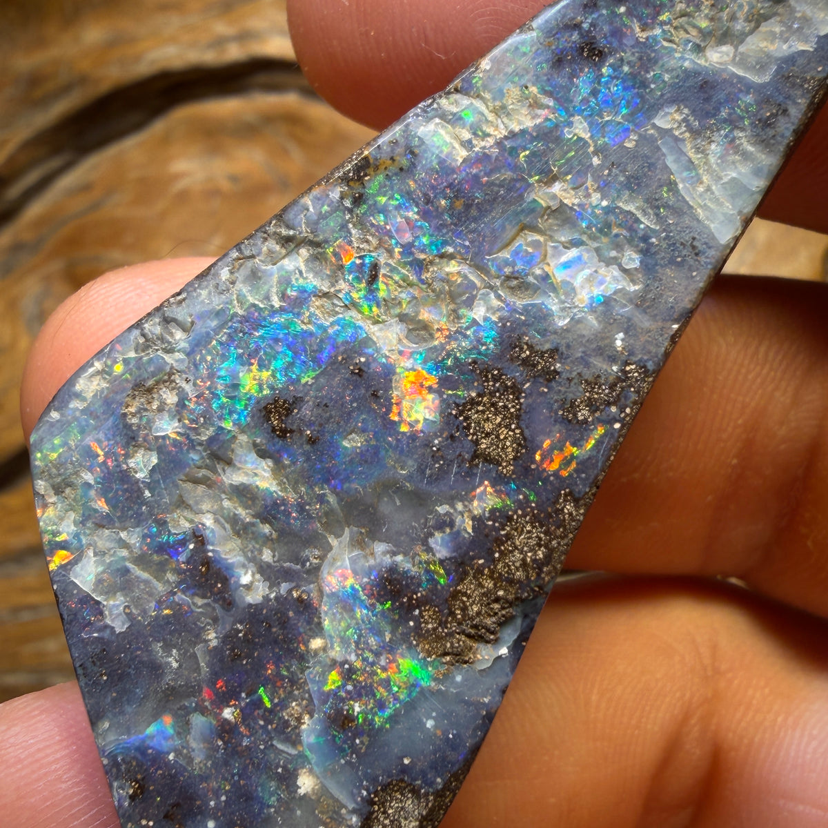 Half Price Card! XLarge Solid Queensland Boulder Seam Opal Pendant Electric Colours