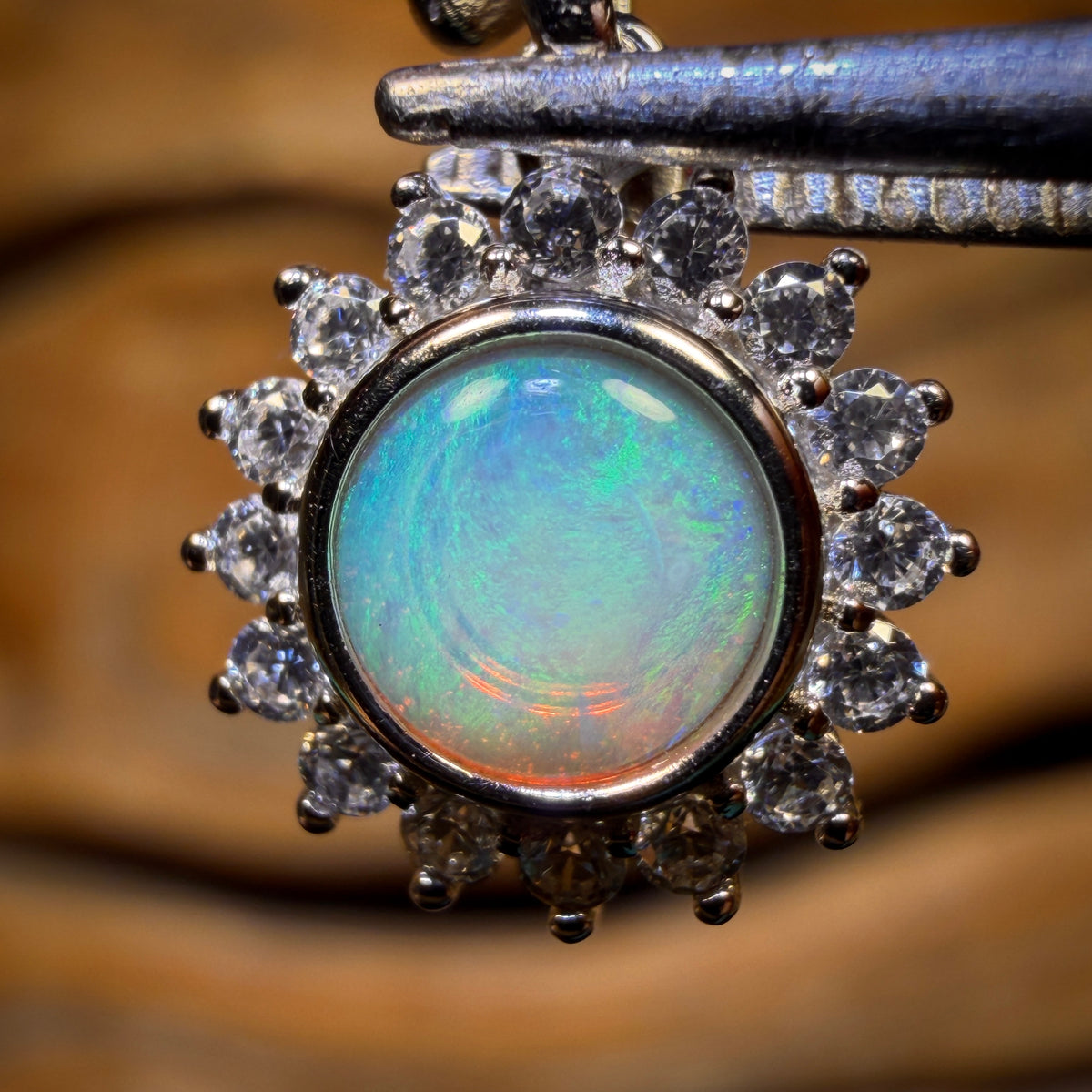 Sterling Silver - Solid South Australian Crystal Opal Pendant