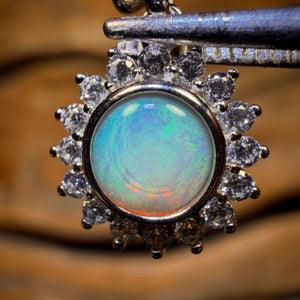 Sterling Silver - Solid South Australian Crystal Opal Pendant