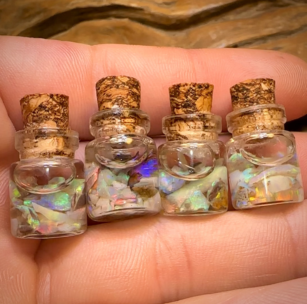 4cts Vials of South Australian Rough Opal Chips. BULK LISTING