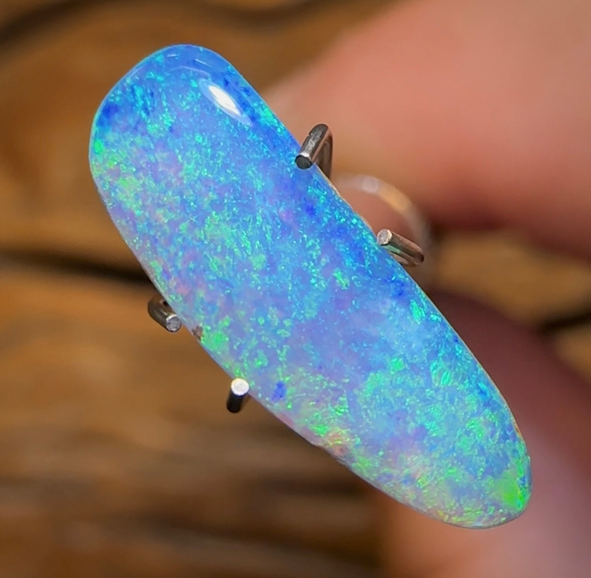 2.1cts - Solid Australian Boulder Pipe Opal Scandinavian AKA Ice Blue