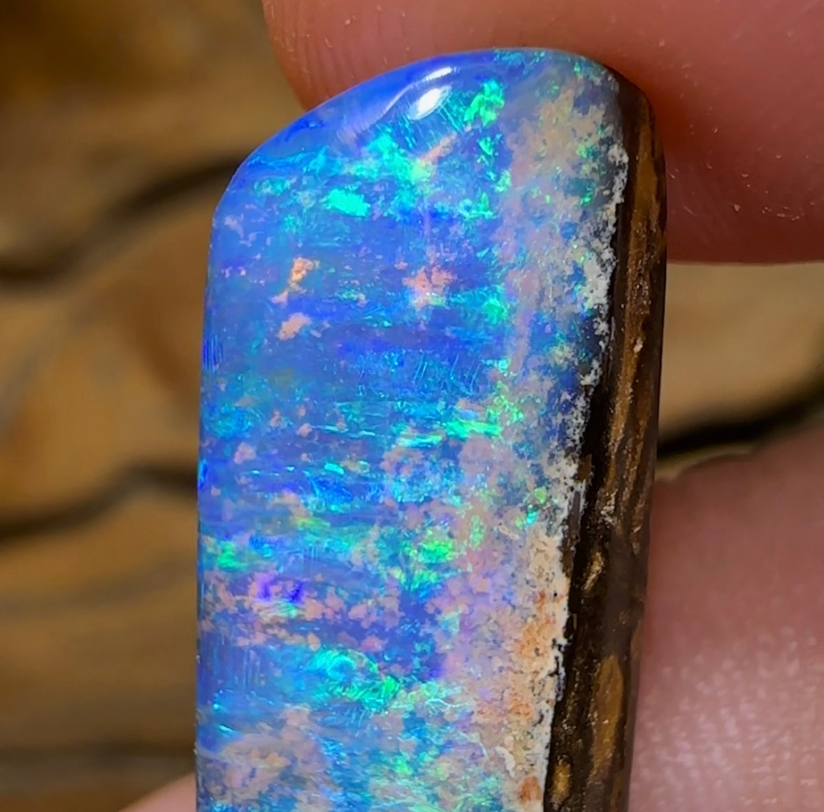 15cts - “Celebrity Stone” Solid Australian Boulder Opal Pipe Crystal - Opal Whisperers