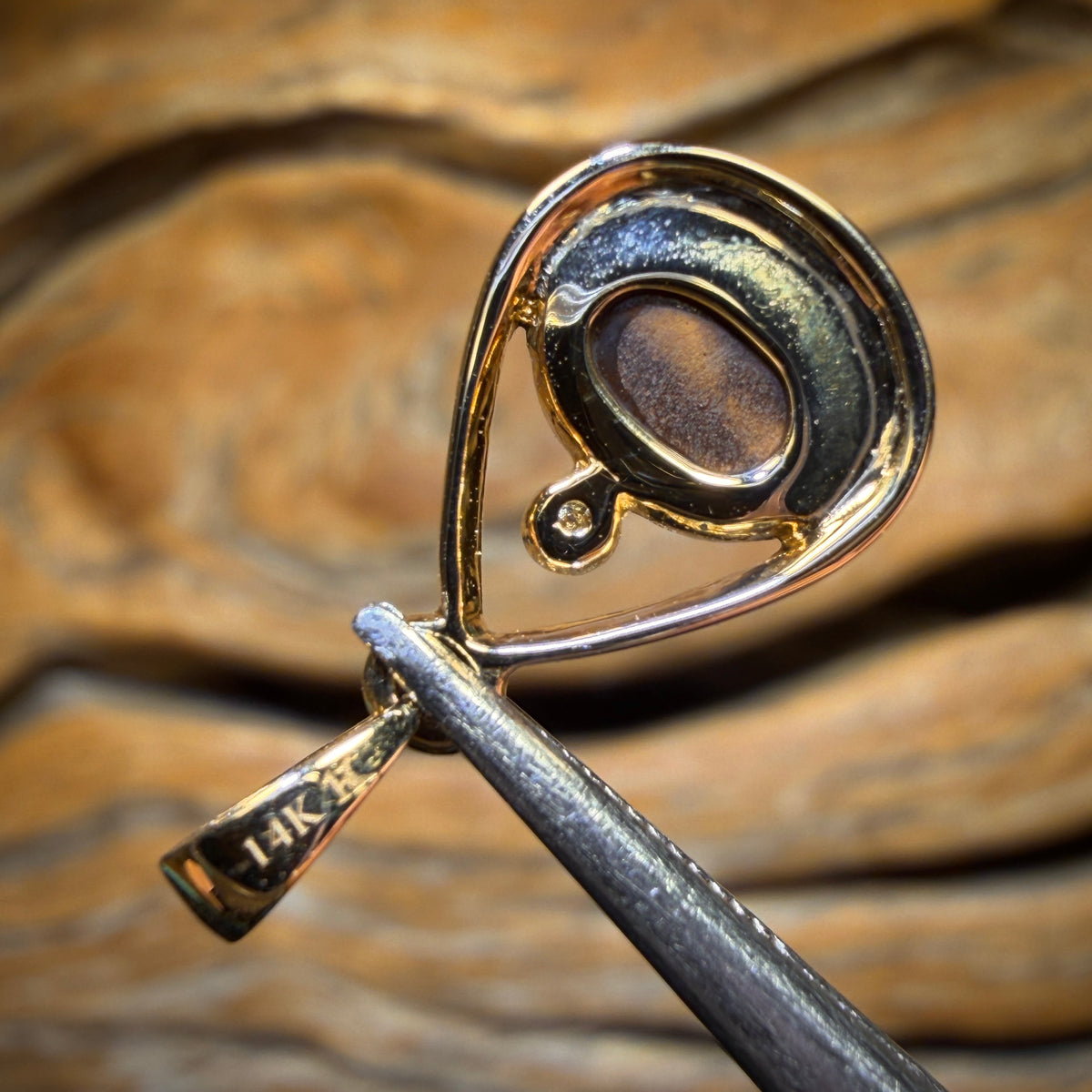 14k Gold - Queensland Boulder Opal Doublet Pendant Old Gold Price