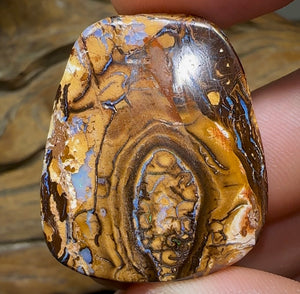 91cts - Double Sided Australian Boulder Opal Tribal Cave Pattern - Opal Whisperers