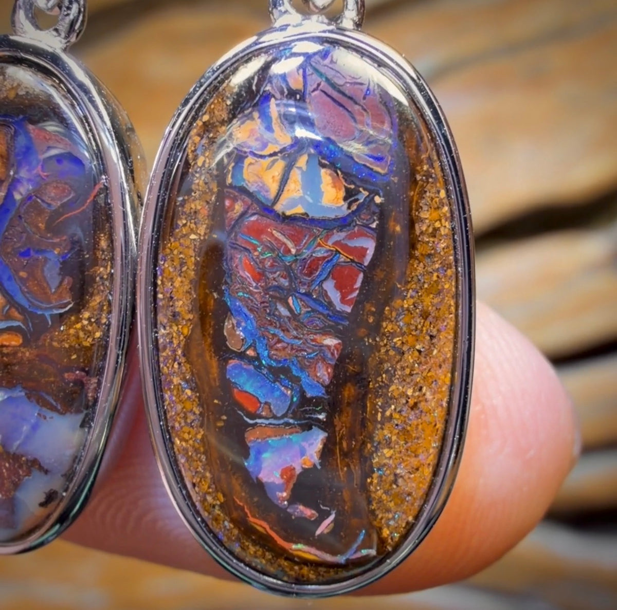 Sterling Silver - Yowah Nut Opal Earrings