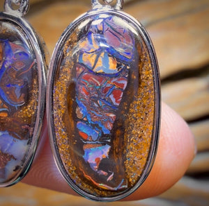 Sterling Silver - Yowah Nut Opal Earrings