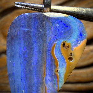 “Aquatic Dreams” Solid Queensland Boulder Seam Opal Pendant Picture Stone