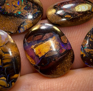 🔒36.7cts - 5x Finished Tribal Queensland Boulder Opals. Wholesale Parcel
