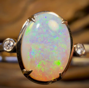 14k Gold - Solid South Australian Crystal Opal Ring
