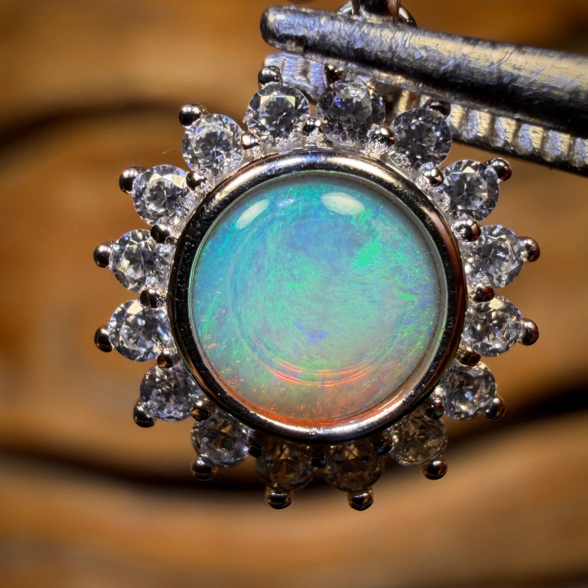 Sterling Silver - Solid South Australian Crystal Opal Pendant