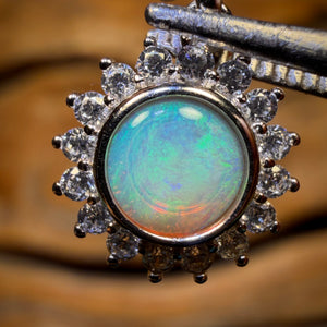 Sterling Silver - Solid South Australian Crystal Opal Pendant