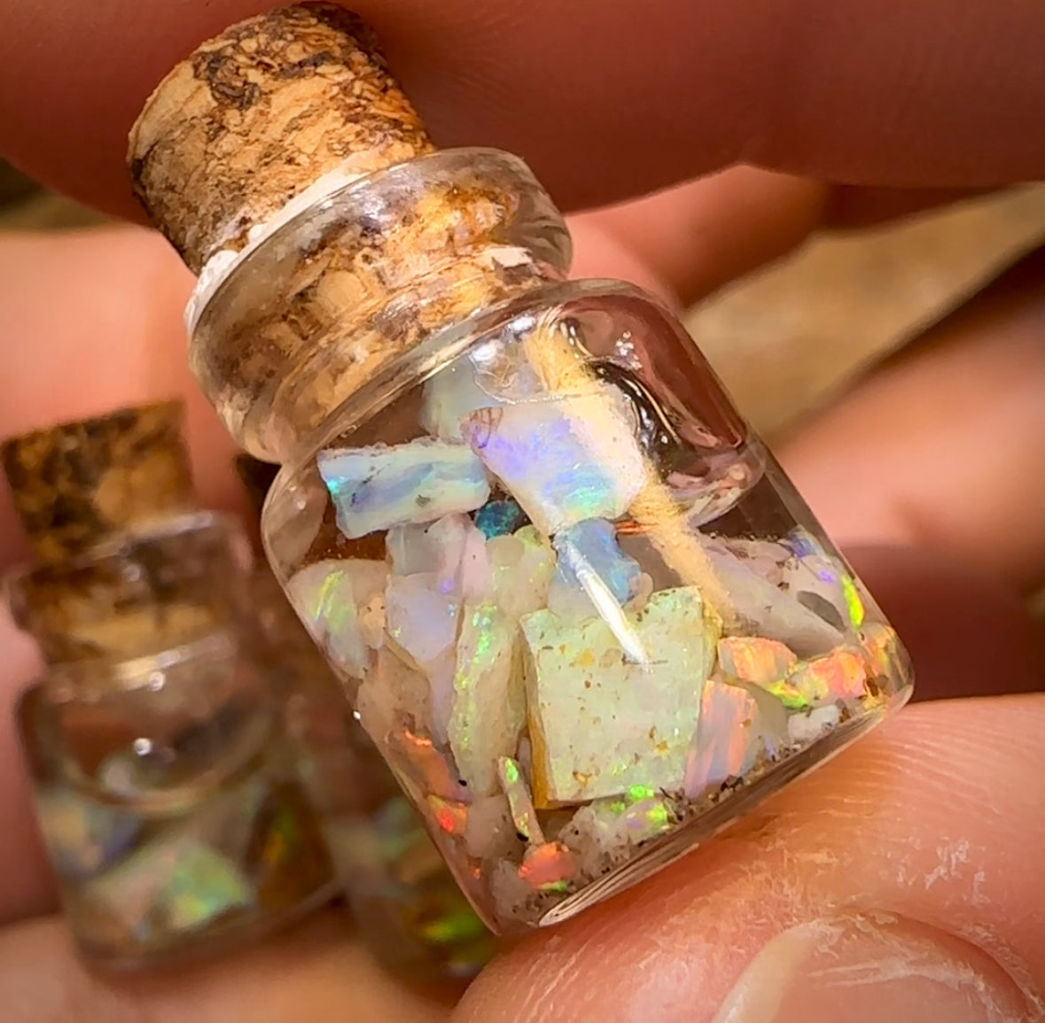 4cts Vials of South Australian Rough Opal Chips. BULK LISTING