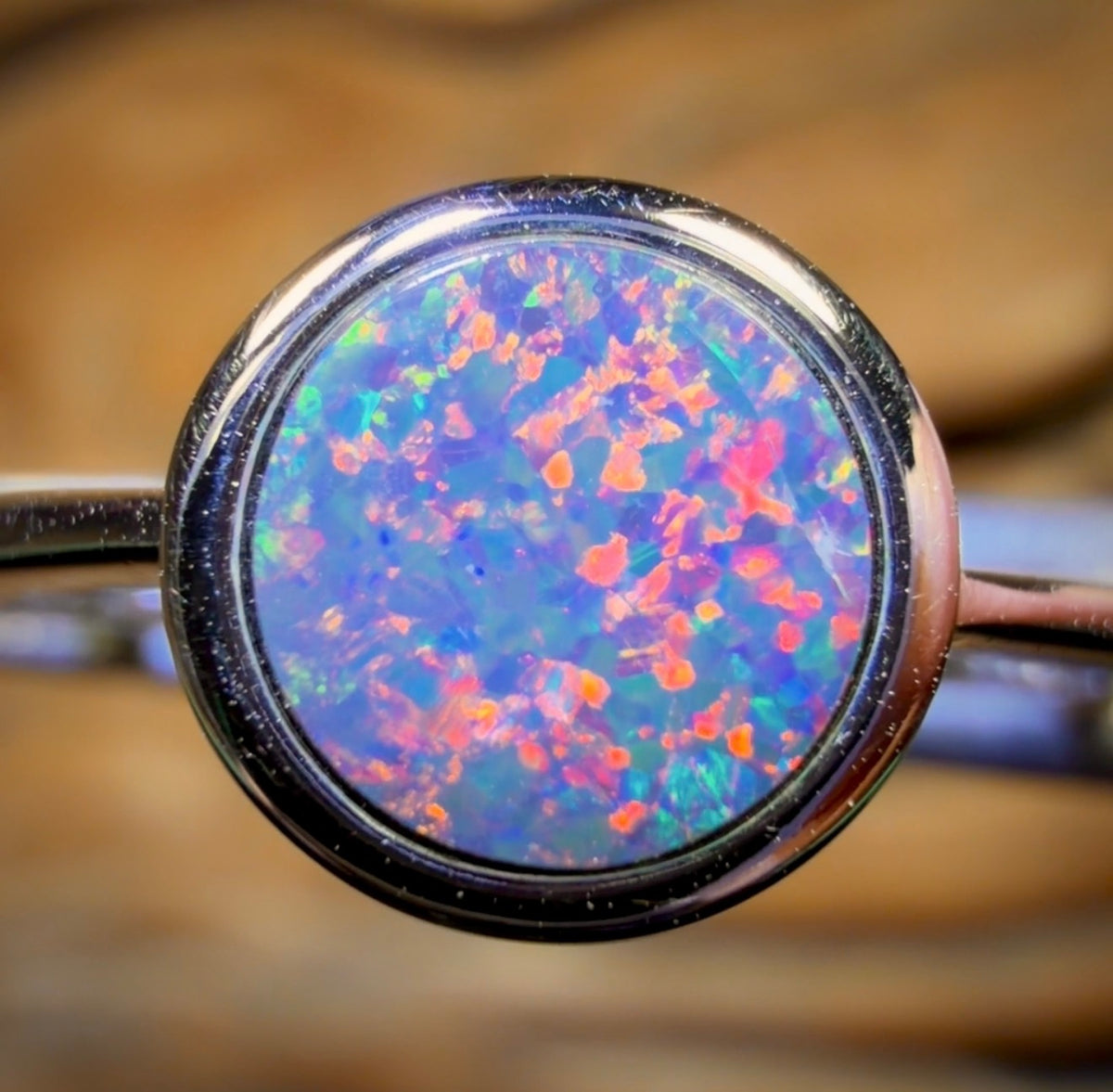 Bague doublet en argent sterling et opale de Queensland Boulder