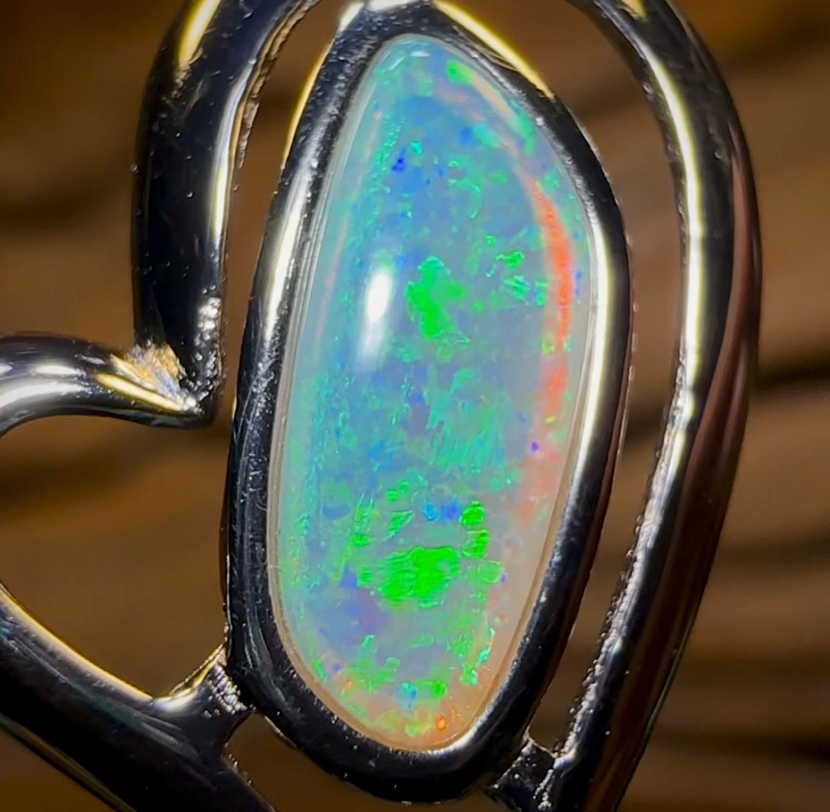 Sterling Silver - Solid South Australian Crystal Opal Pendant - Opal Whisperers