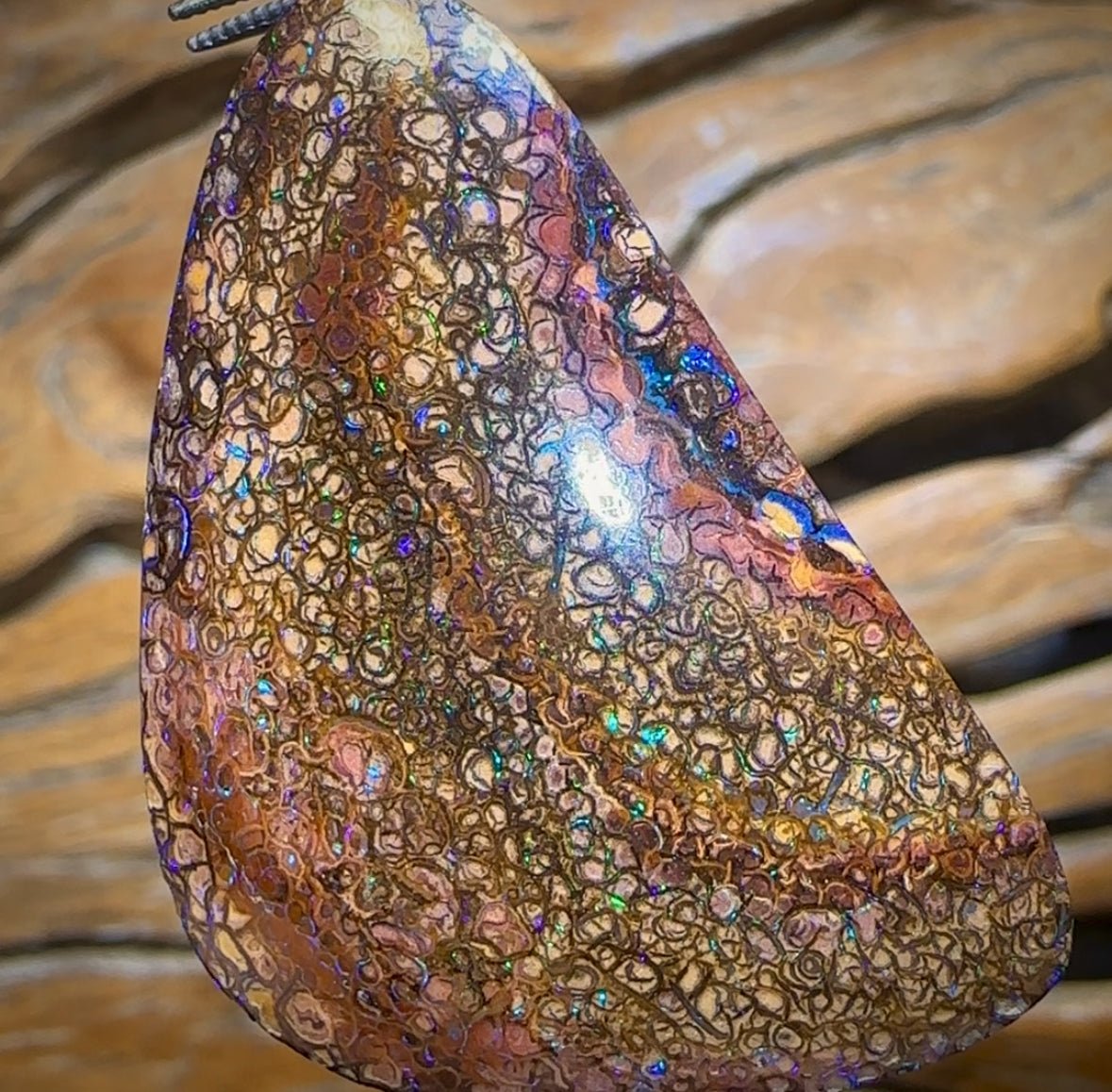 Solid Large Tribal Queensland Boulder Opal Pendant